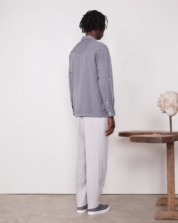 Officine Generale Chemise Leto LYOCEL IRON GREY