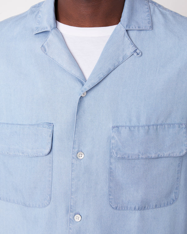 Officine Generale Chemise Leto LYOCELL BLEU CLAIR