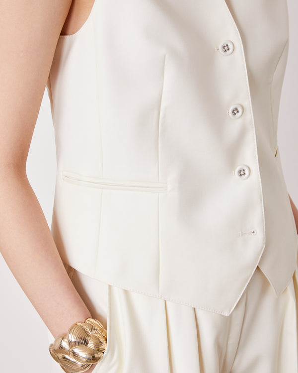 Officine Generale Gilet Cleo Laine Italienne ECRU