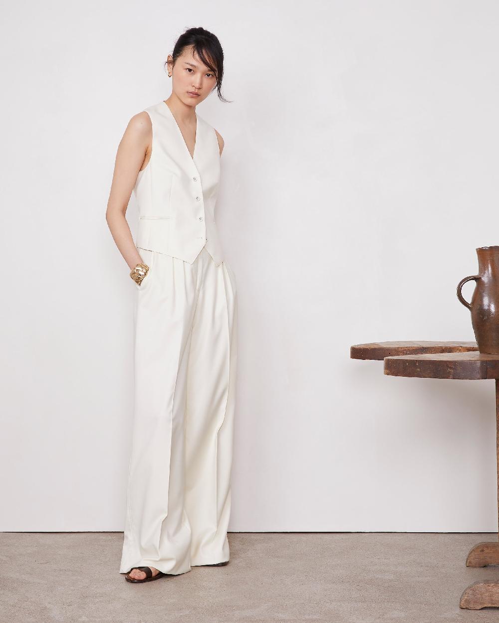 officine generale Gilet cleo Laine italienne ECRU