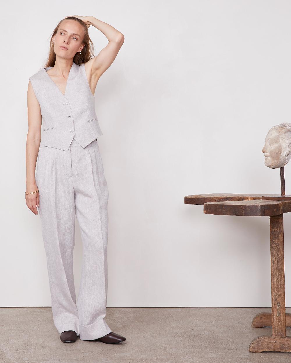 officine generale Gilet cleore Lin naturel NATUREL