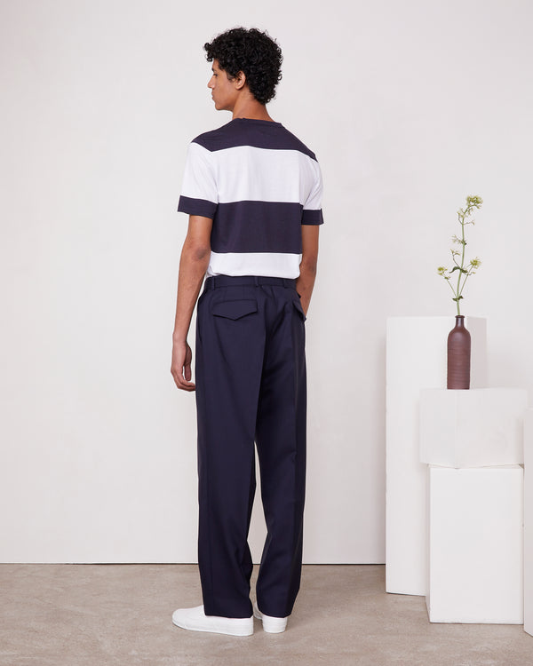 Officine Generale T-shirt Coton Lyocell Rayé