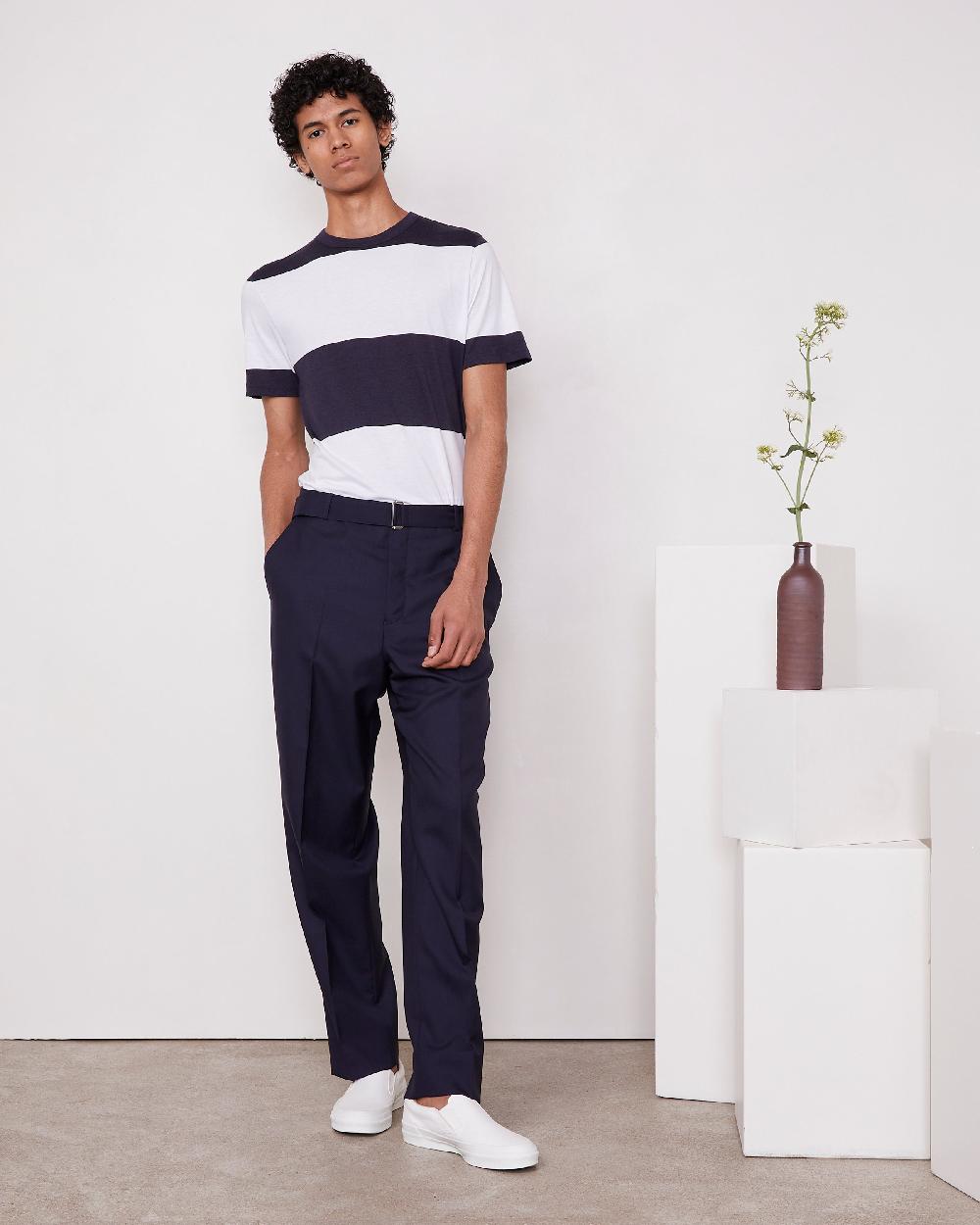 officine generale T-shirt Coton lyocell rayé