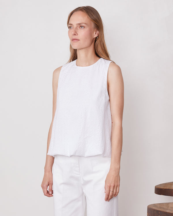 Officine Generale Top Lio Coton Brodé BLANC