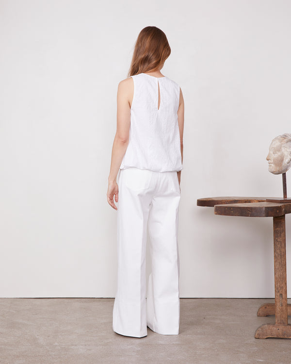 Officine Generale Top Lio Coton Brodé BLANC