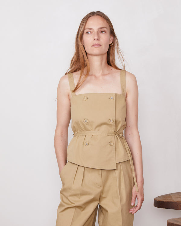 Officine Generale Top Trudi Twill De Coton TAN