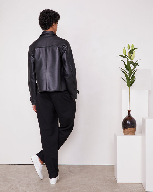 Officine Generale Veste Milan CUIR D'AGNEAU NOIR