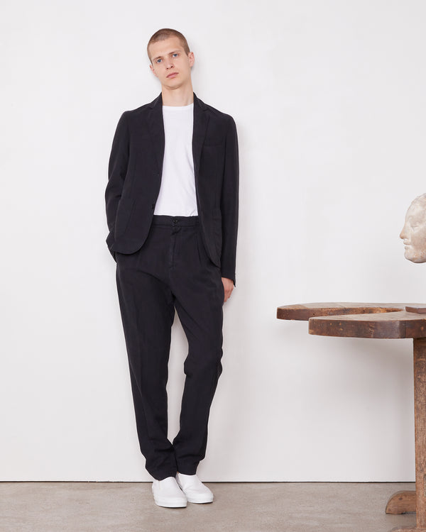 Officine Generale Pantalon Drew LYOCEL LIN COTON NOIR