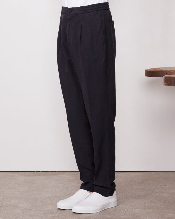 Officine Generale Pantalon Drew LYOCEL LIN COTON NOIR