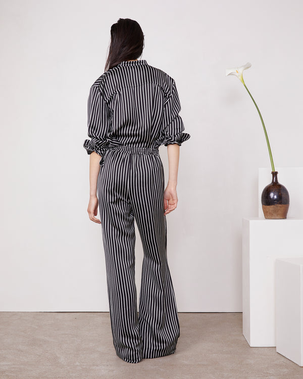 Officine Generale Pantalon Gracella Viscose Italienne BLACK/WHITE