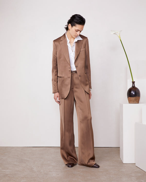 Officine Generale Pantalon Gracella Viscose Italienne GINGER BREAD