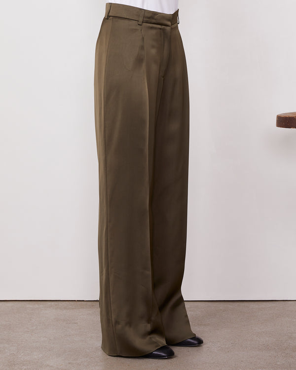 Officine Generale Pantalon Gracella Viscose Italienne OLIVE NIGHT