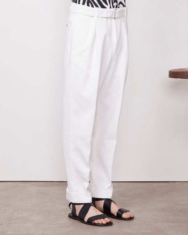 Officine Generale Pantalon Hugo COTON ELASTHANE BLANC