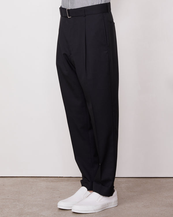 Officine Generale Pantalon Hugo LAINE VIERGE ITALIENNE NOIR