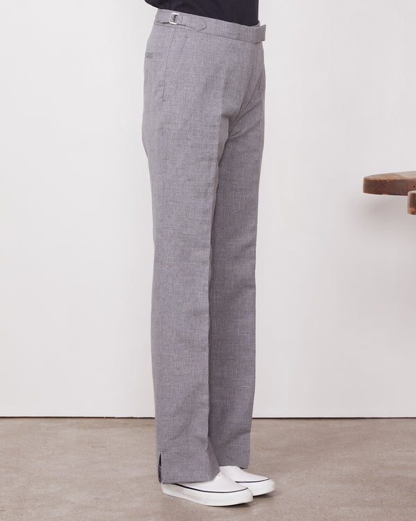 Officine Generale Pantalon Ilenia Mélange De Coton Et De Lin GRIS MOYEN