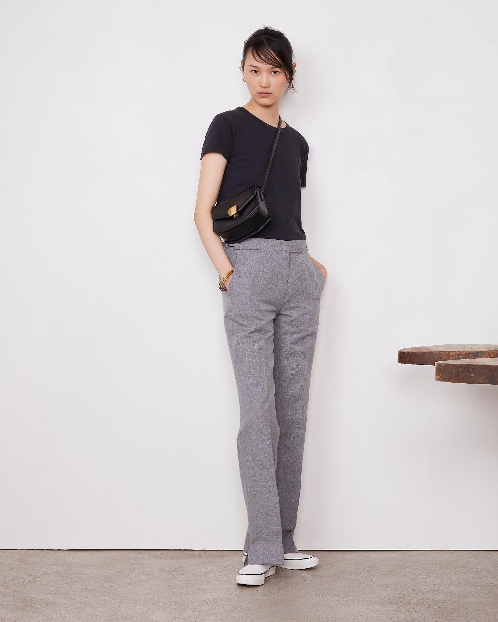 officine generale Pantalon ilenia Mélange de coton et de lin GRIS MOYEN