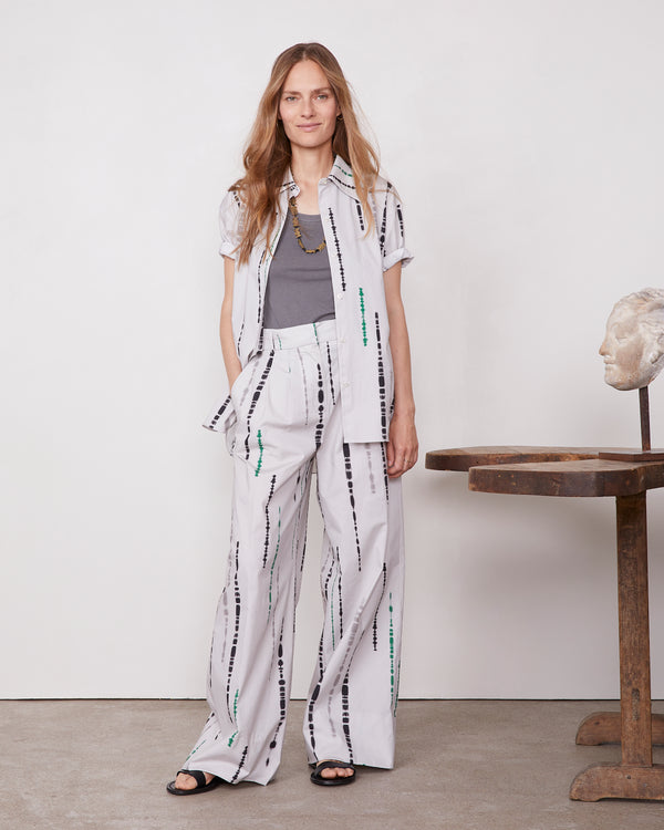 Officine Generale Pantalon Lysea Coton STONE/BLK/JADE