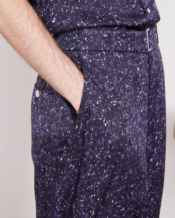 Officine Generale Pantalon Nash VISCOSE NIGHT SKY/WHITE