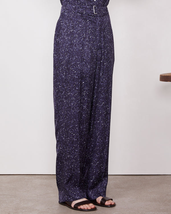 Officine Generale Pantalon Nash VISCOSE NIGHT SKY/WHITE