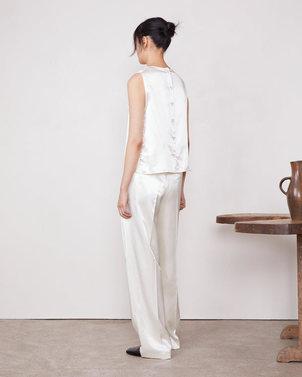 Officine Generale Pantalon Nastia Viscose Italienne ECRU