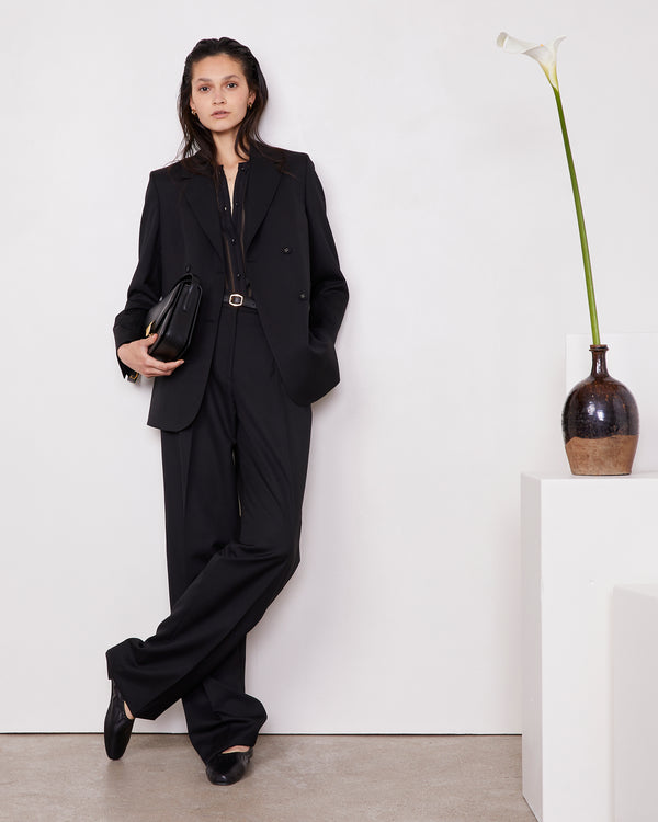 Officine Generale Pantalon New Sophie LAINE ITALIENNE NOIR