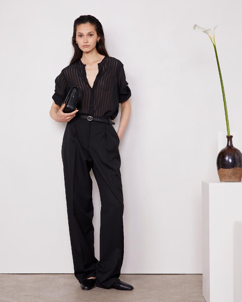 officine generale Pantalon new sophie LAINE ITALIENNE NOIR