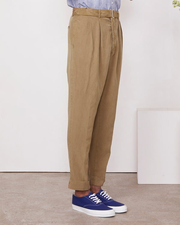 Officine Generale Pantalon Pierre TWILL TEINT CIGAR