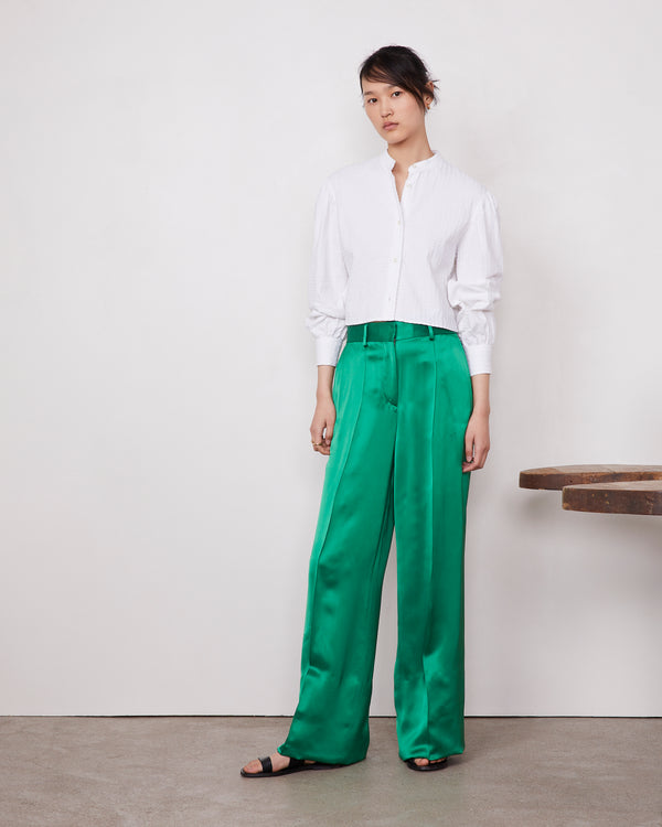 Officine Generale Pantalon Rosa Viscose Italienne JADE