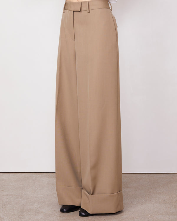 Officine Generale Pantalon Rosalia LAINE ITALIENNE KHAKI
