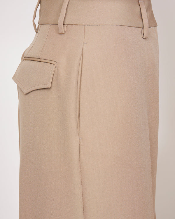 Officine Generale Pantalon Rosalia LAINE ITALIENNE KHAKI