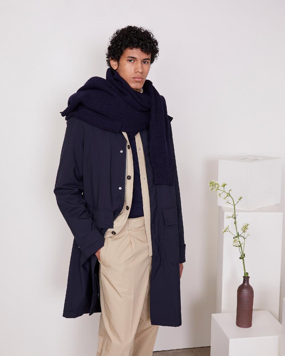 officine generale Parka mayeul LAINE FRESCO DEPERLANTE MARINE FONCE