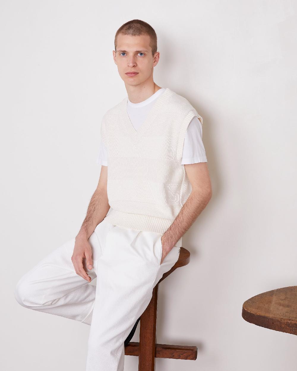 officine generale Pull melchior COTON ORGANIQUE ECRU