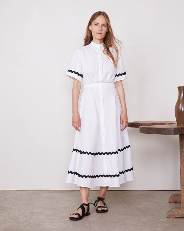 Officine Generale Robe Nadia Popeline De Coton BLANC