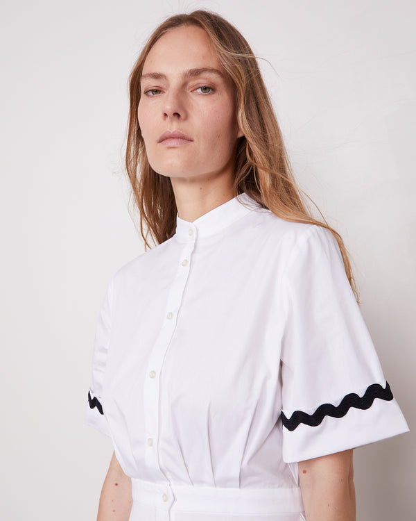 Officine Generale Robe Nadia Popeline De Coton BLANC