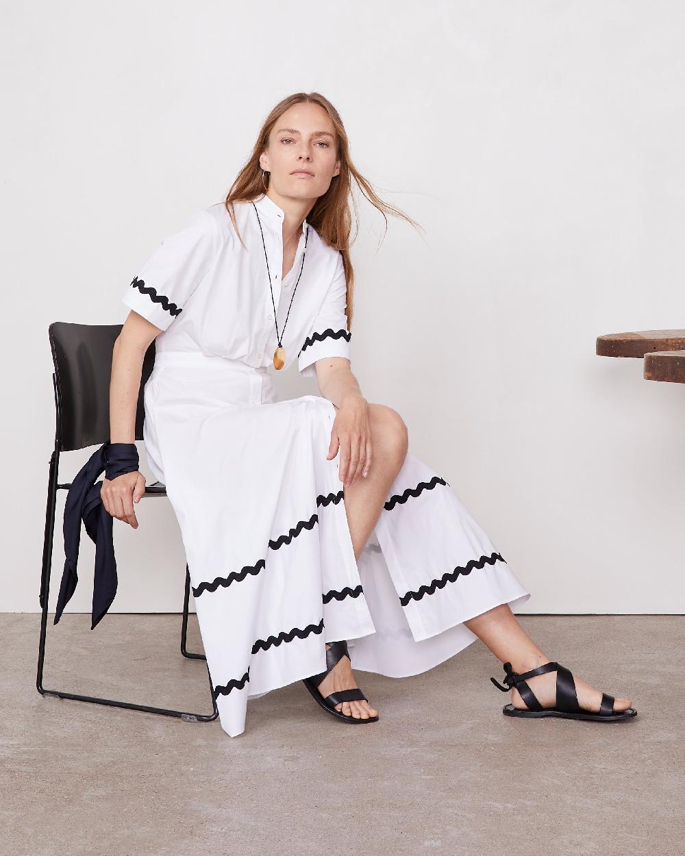 officine generale Robe nadia Popeline de coton BLANC