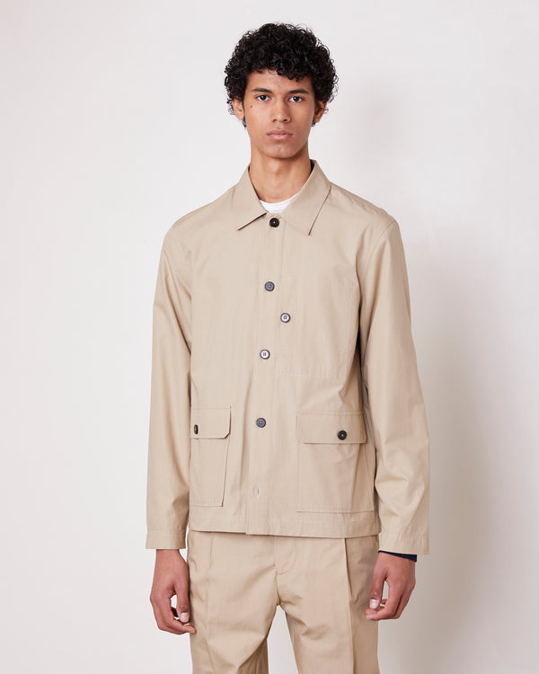 Officine Generale Surchemise Gibson Popeline De Cotton Khaki