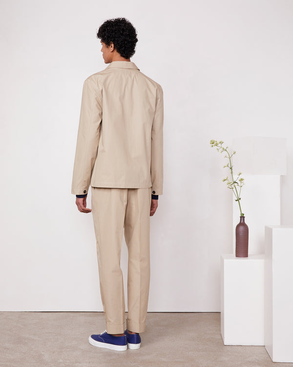 Officine Generale Surchemise Gibson Popeline De Cotton Khaki