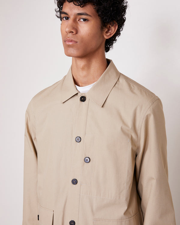 Officine Generale Surchemise Gibson Popeline De Cotton Khaki