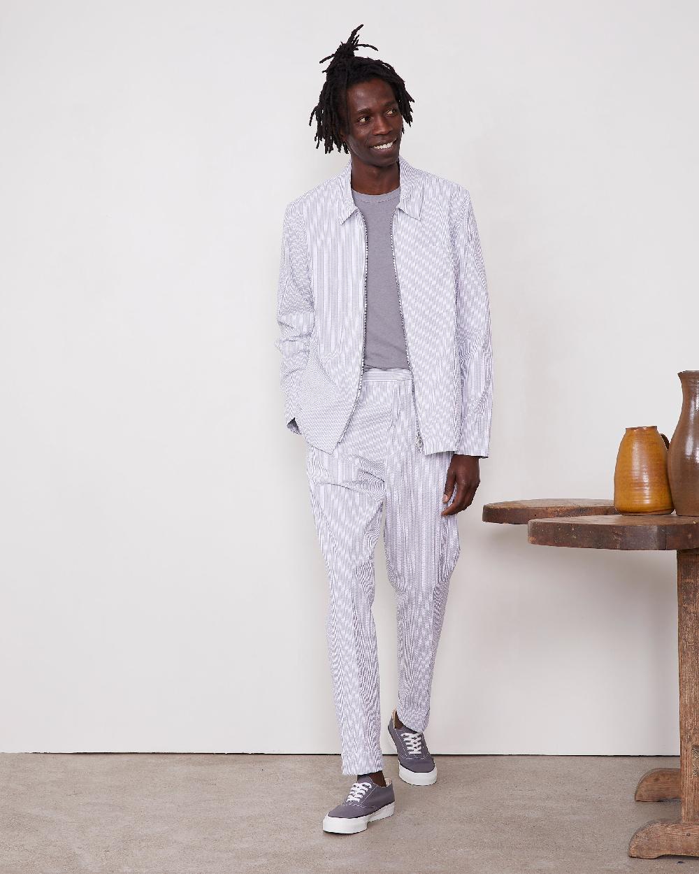 officine generale Surchemise malo COTON ORGANIQUE WHITE/GREY