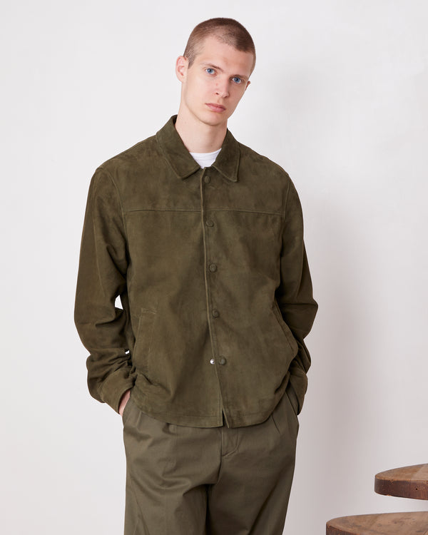 Officine Generale Surchemise Silas SUEDE DE CHÈVRE OLIVE