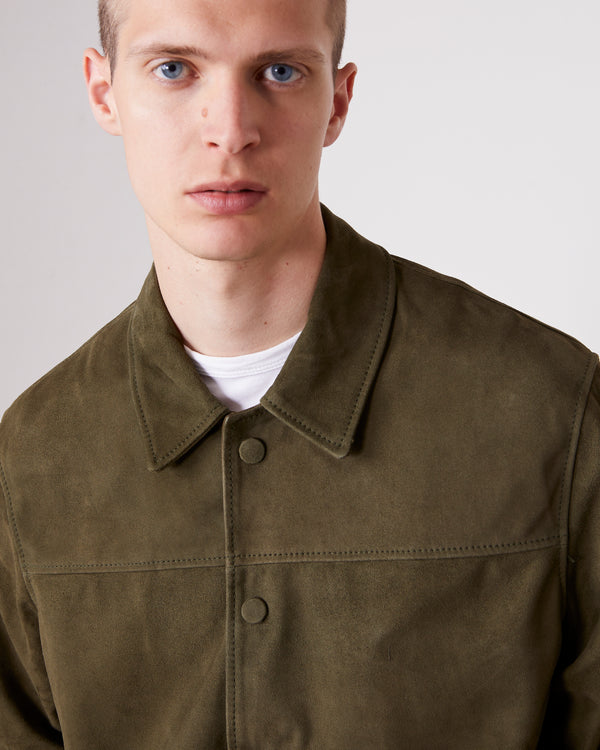 Officine Generale Surchemise Silas SUEDE DE CHÈVRE OLIVE