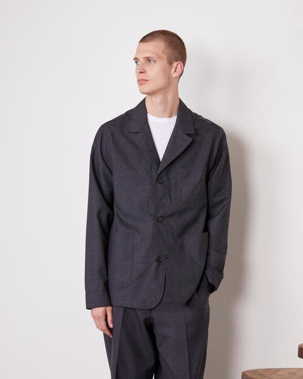 Officine Generale Surchemise Sycamore LAINE ITALIENNE GRIS FONCE