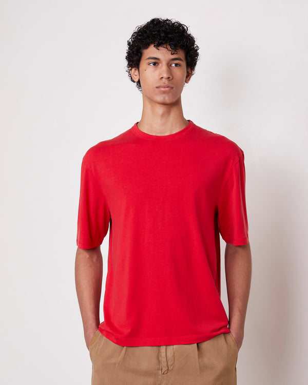 Officine Generale T-shirt Benny COTON LYOCELL TEINT EN PIÈCE