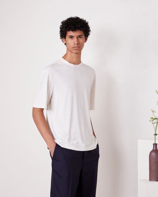 Officine Generale T-shirt Benny COTON LYOCELL TEINT EN PIÈCE