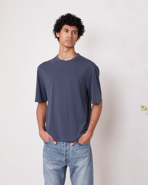 Officine Generale T-shirt Benny COTON LYOCELL TEINT EN PIÈCE