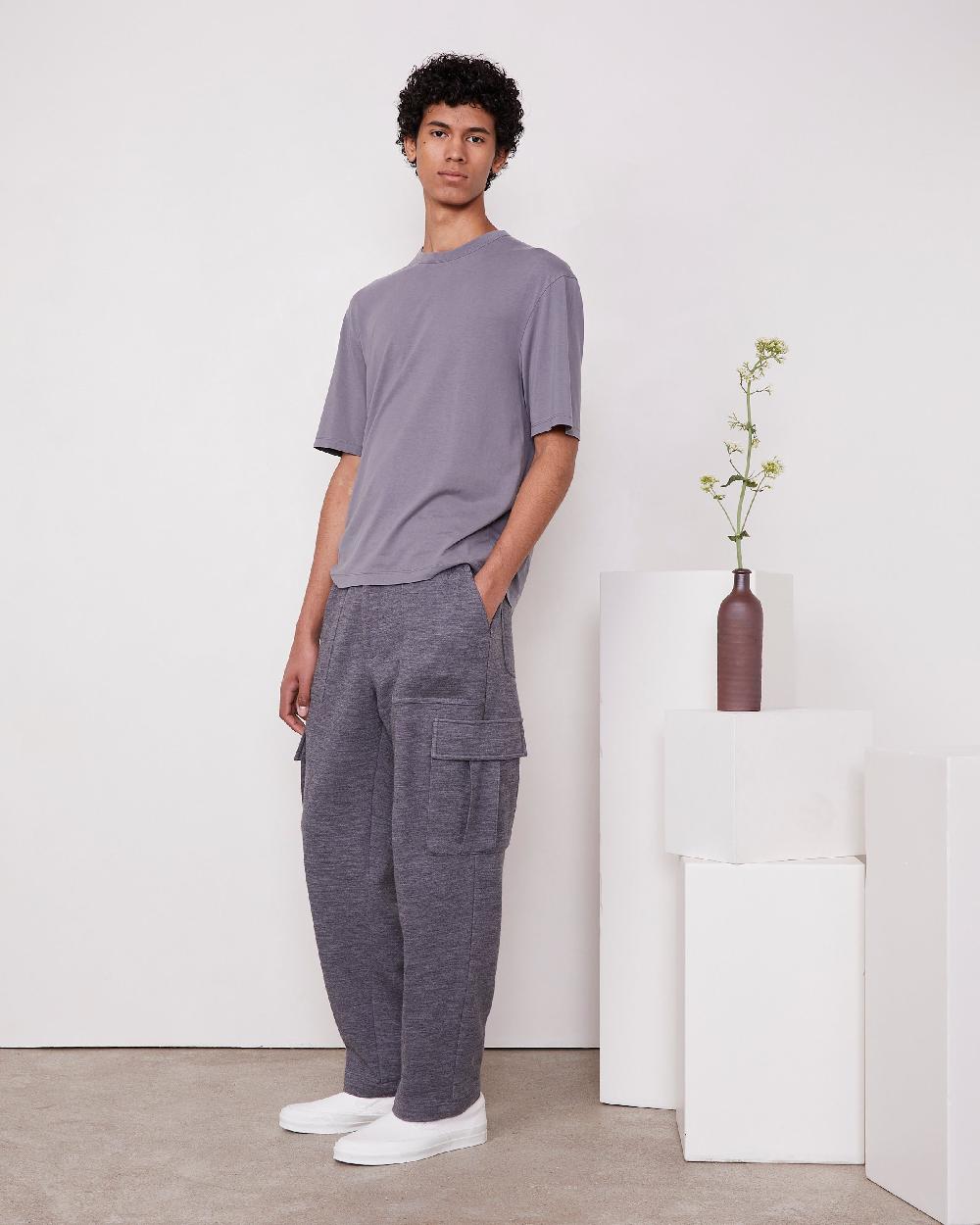 officine generale T-shirt benny COTON LYOCELL TEINT EN PIÈCE