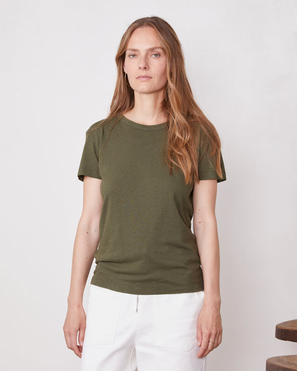 Officine Generale T-shirt Lara Mélange De Coton Et De Lin