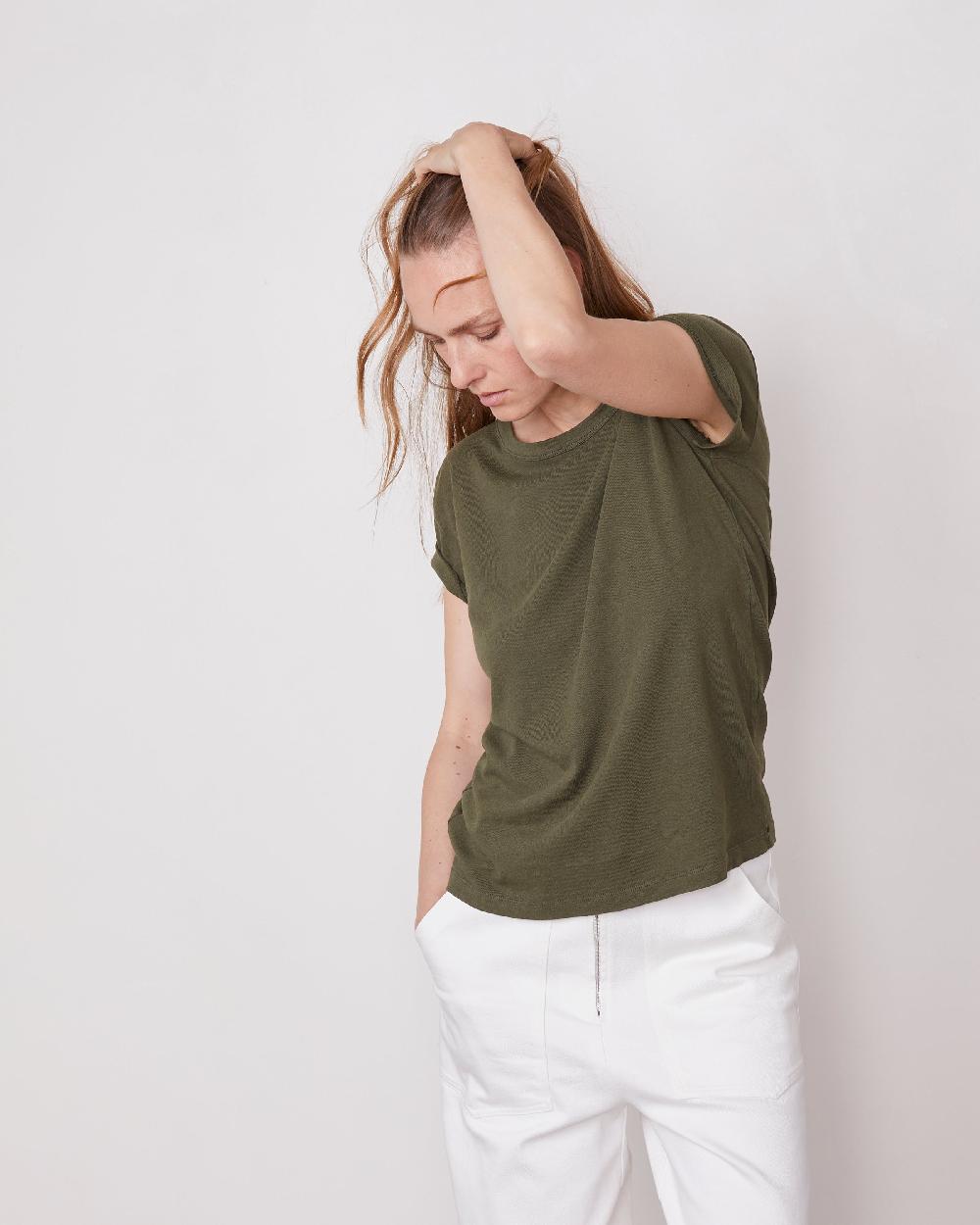 officine generale T-shirt lara Mélange de coton et de lin