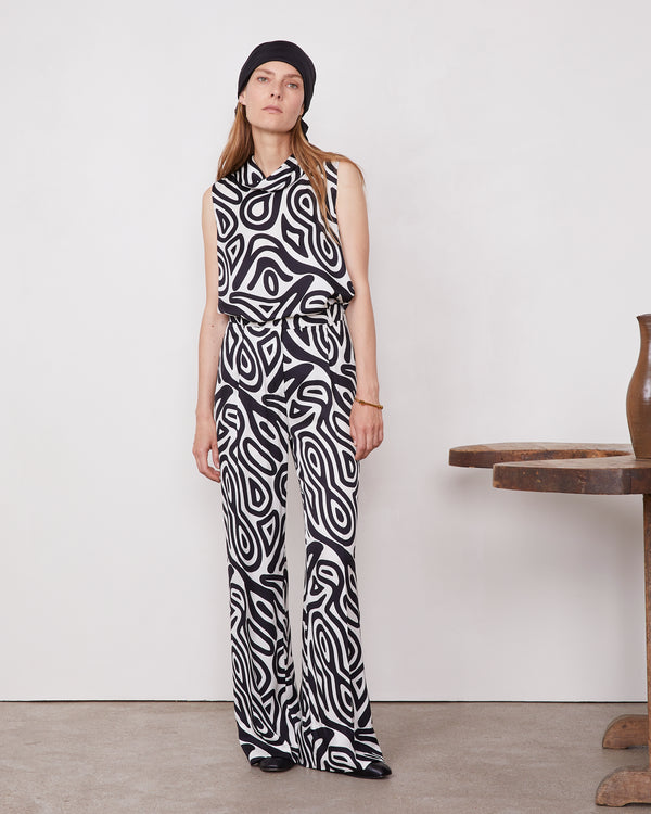 Officine Generale Top Svelta Viscose Italienne BLACK/ECRU