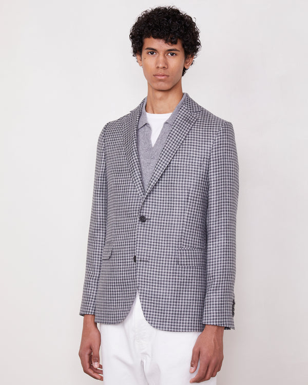 Officine Generale Veste 375 TWEED ITALIEN LIN ET LAINE DKGREY/MDGREY/LHTGRE